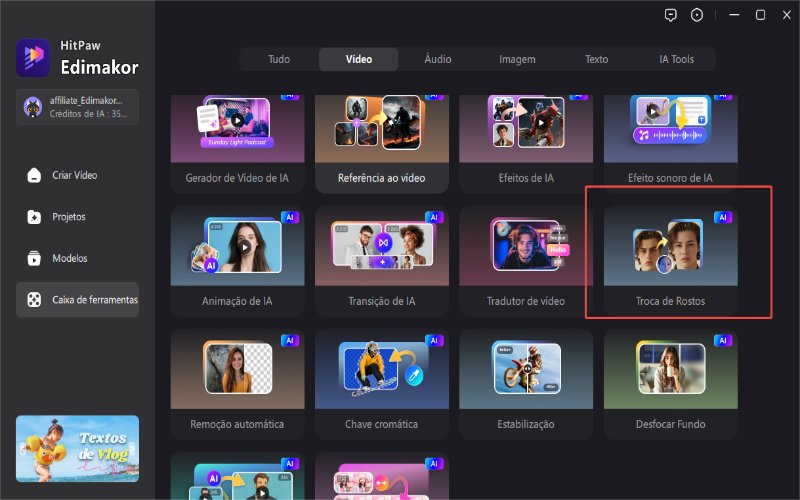 Acesse o serviço de troca de rostos no edimakor.