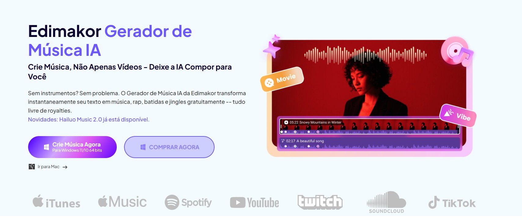 Geração de música por IA Edimakor