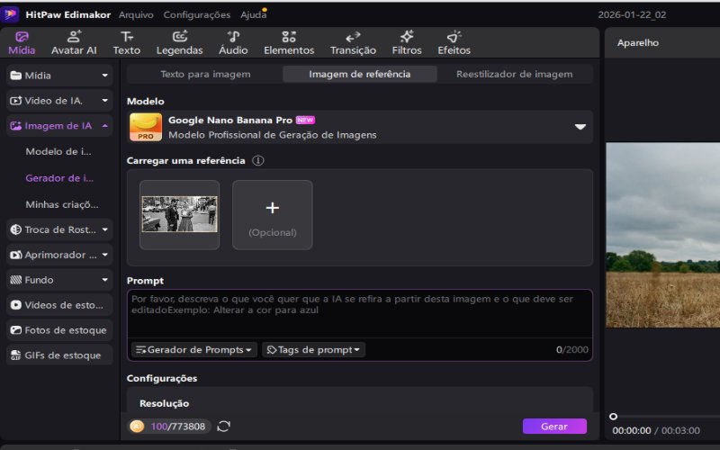 Sugestões de fotos por IA