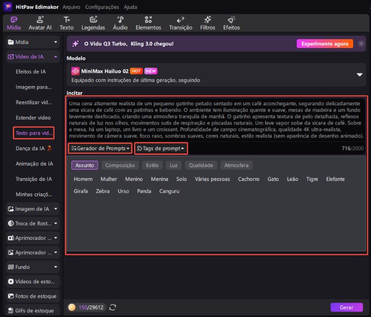 métodos de geração de vídeo por ia passo 2