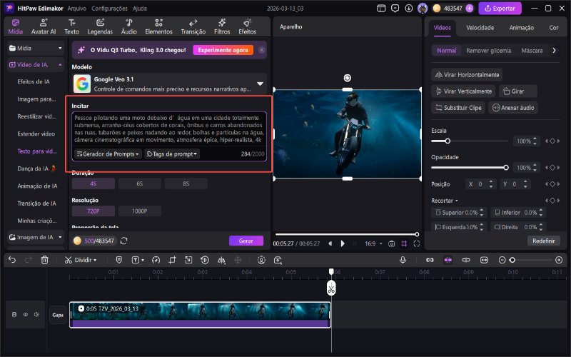 Aprimorador de fotos subaquáticas com IA