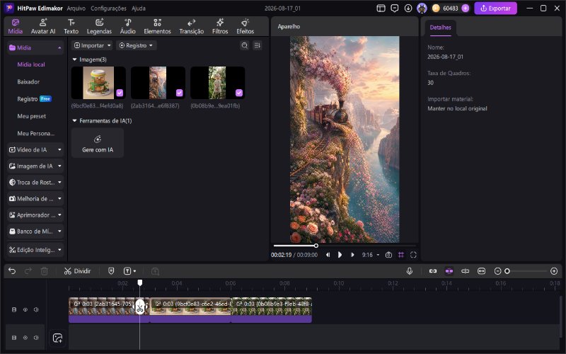 Arrange Photos and Videos in Edimakor