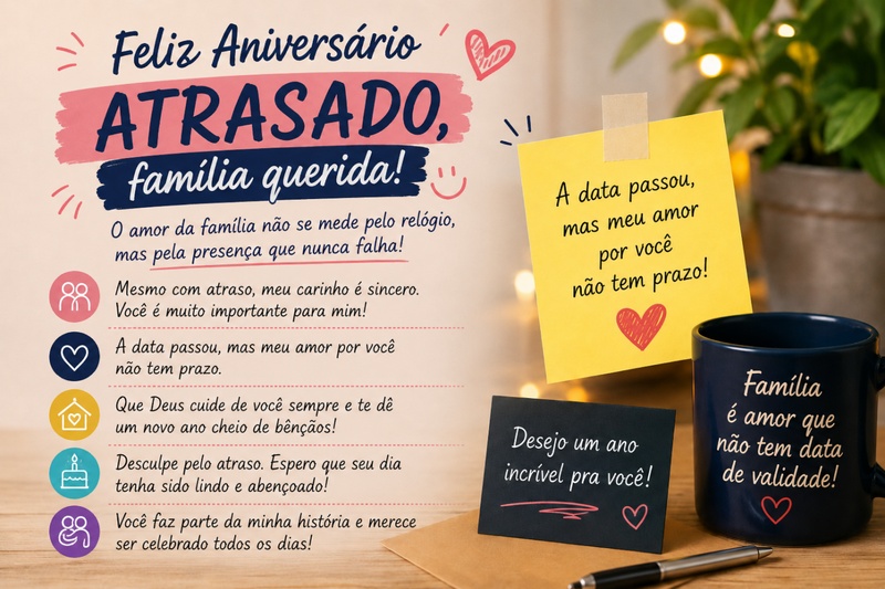 aniversário atrasado família