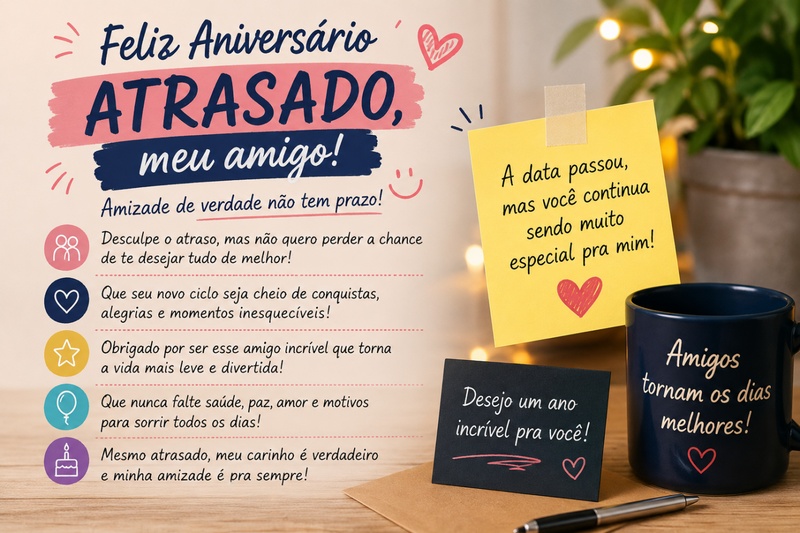 feliz aniversário atrasado amiga