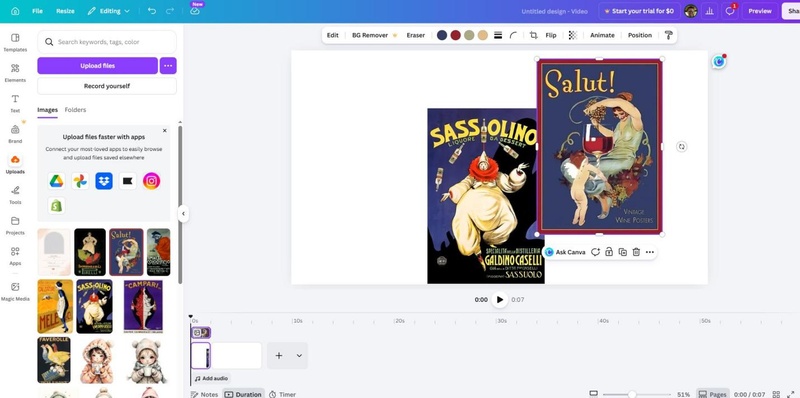 canva sobreposição imagens