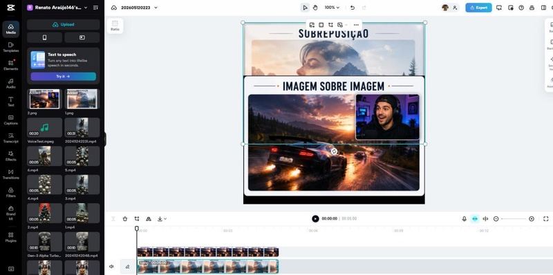 capcut desktop camadas