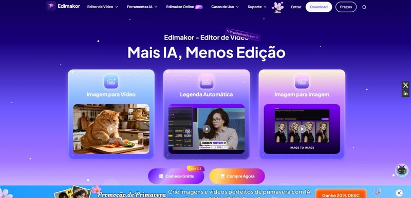 criar um vídeo de aniversário atrasado com edimakor passo 1