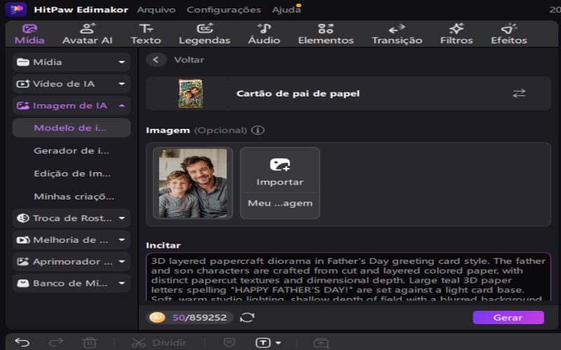create fathers day video with edimakor