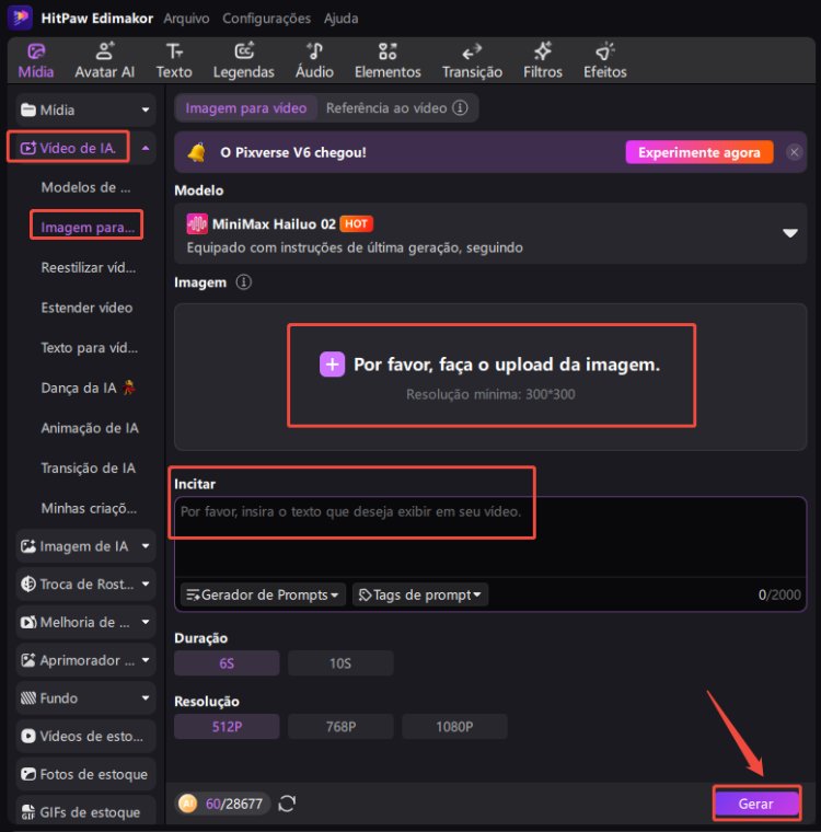 Gerador de Vídeos de Páscoa Abra o HitPaw Edimakor Crie um Novo Projeto