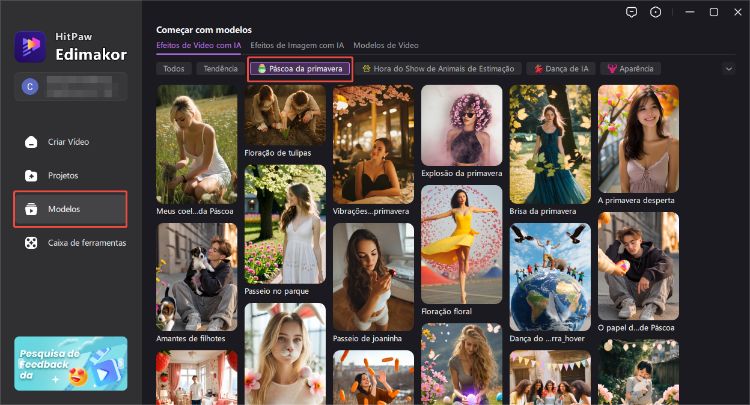 Selecionar Modelos do Gerador de Vídeos de Páscoa 1