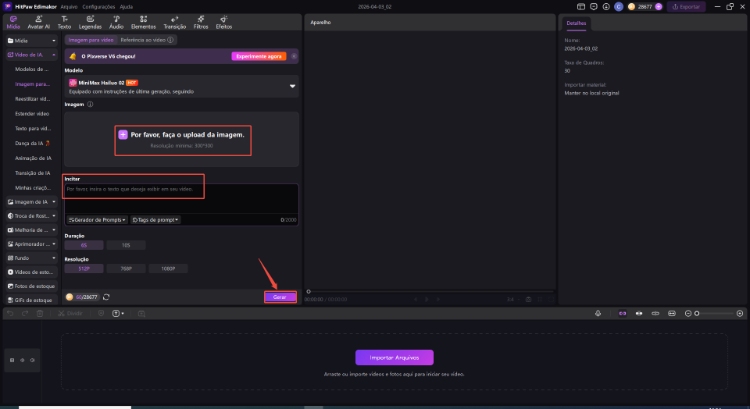 Gerador de Vídeos de Páscoa Envie a Imagem Insira Seu Prompt e Gere