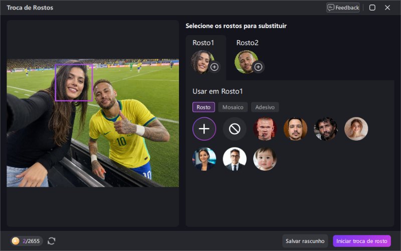 Ferramenta Ai Swap do Edimakor Escolha Rostos