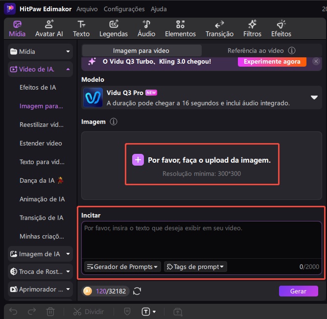 edimakor vídeo de ia passo 3