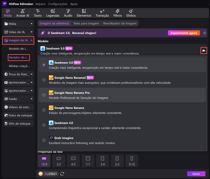 criação com prompt no edimakor