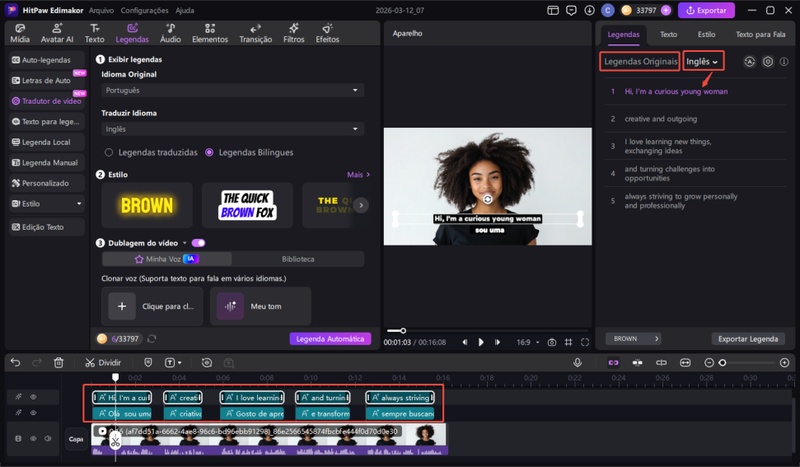 editar legendas automáticas no edimakor