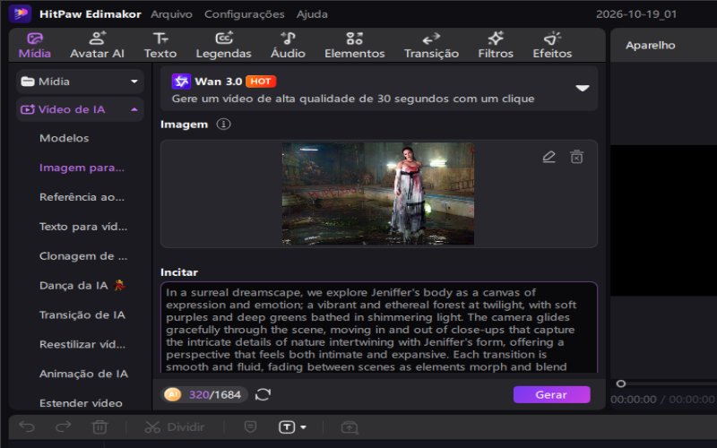 Visualizando o resultado da imagem de fantasia de Halloween gerada no Edimakor.