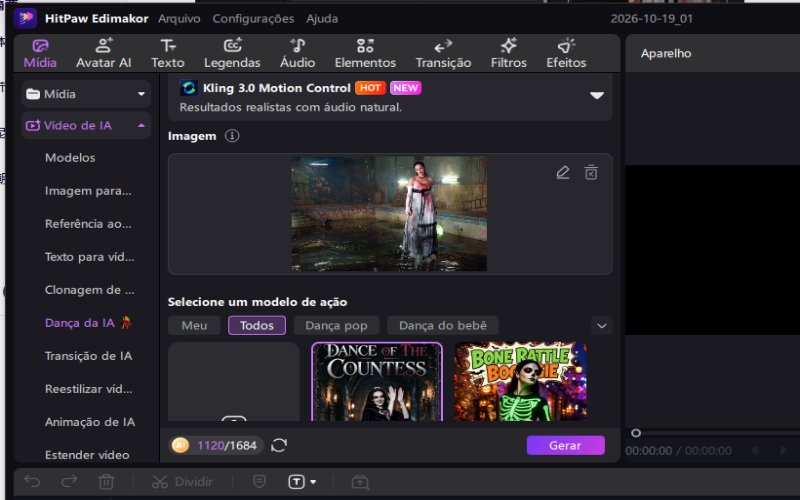 Aplicando modelos criativos de vídeo de Halloween à imagem de referência no Edimakor.