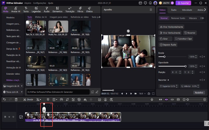 corte e organize seus clipes