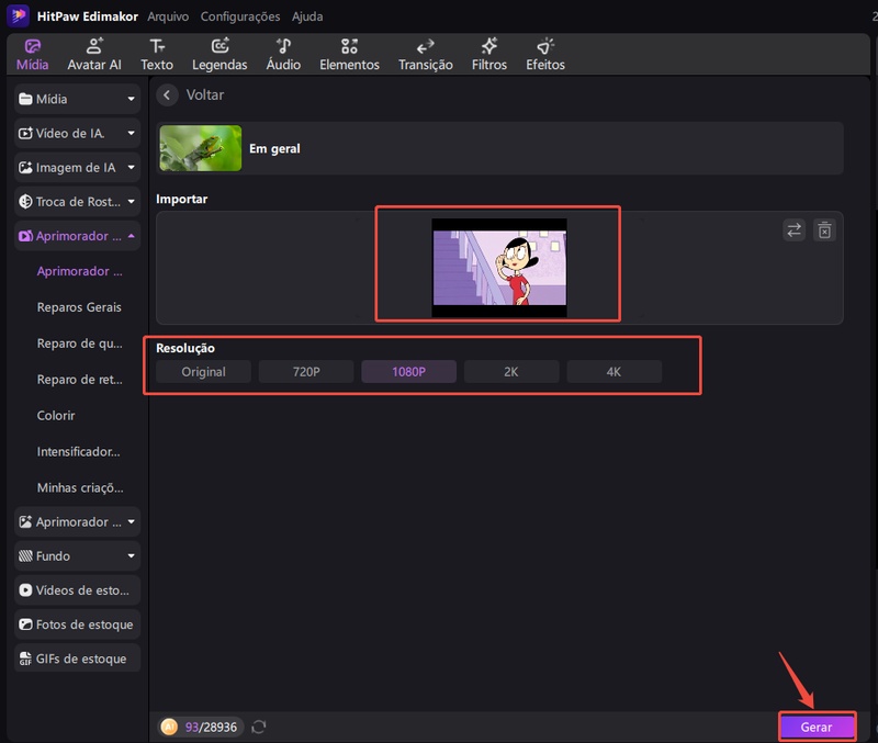 importar video antigo