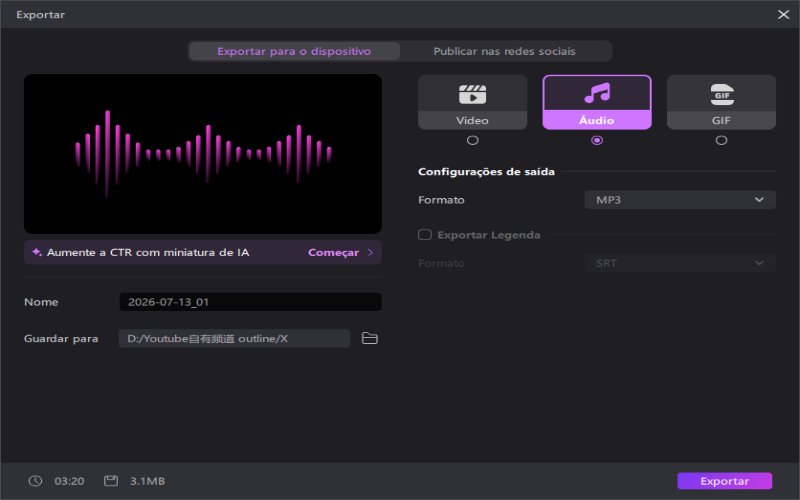 Gerador de Música da Copa do Mundo Edimakor – Exportar Música