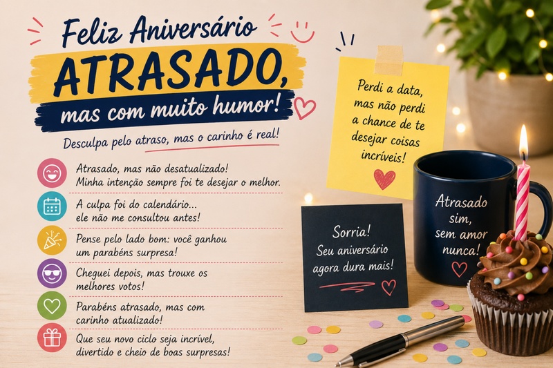 parabéns atrasado engraçado
