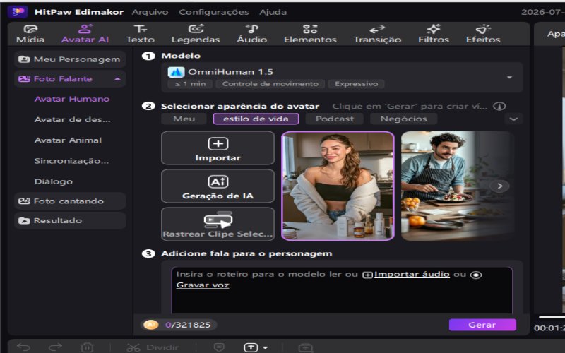 Gemini Omni Edimakor Avatar Ferramentas de legenda