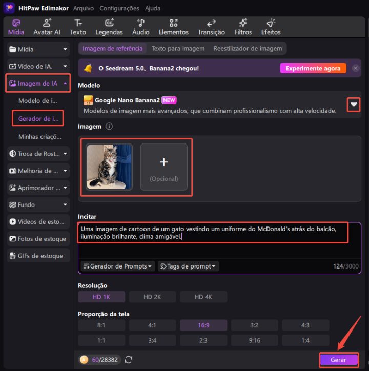 como gerar imagens de gatos com ia