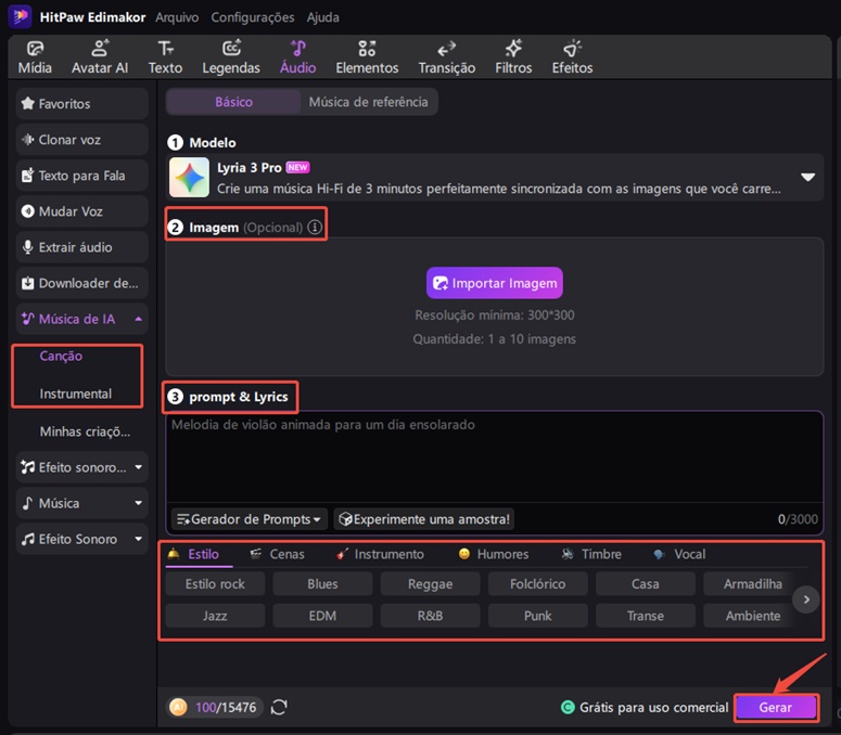 gerar música discord passo 2