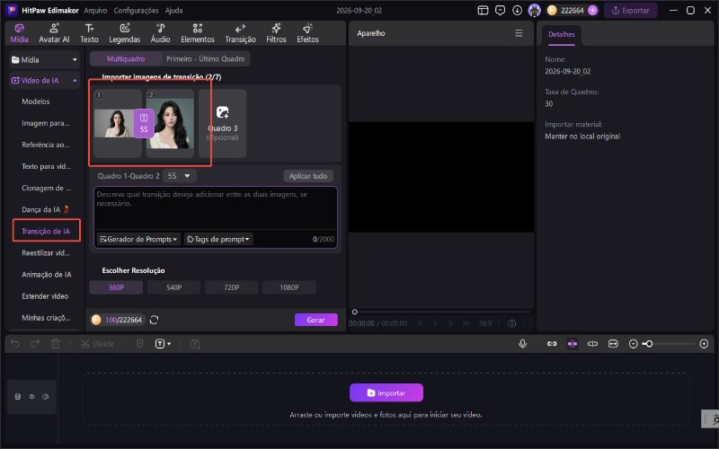 gerar vídeo de transformação de maquiagem
