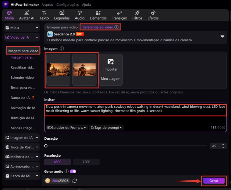 criar curta de ia passo 7