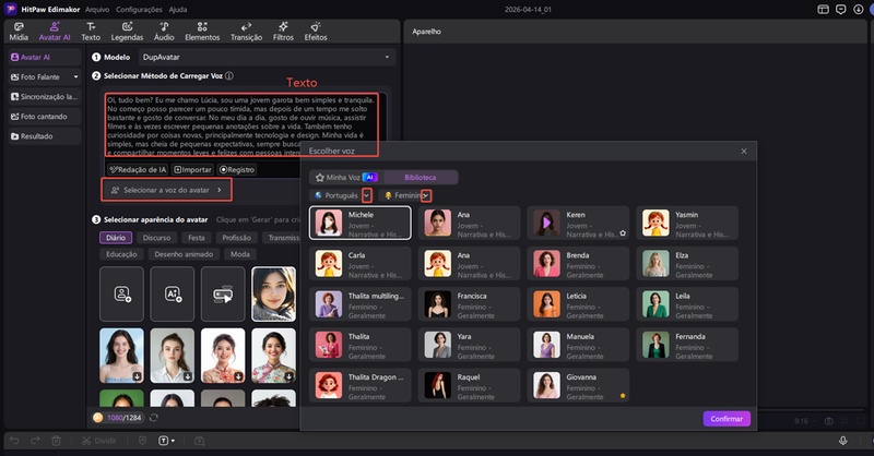 voz de personagem ia