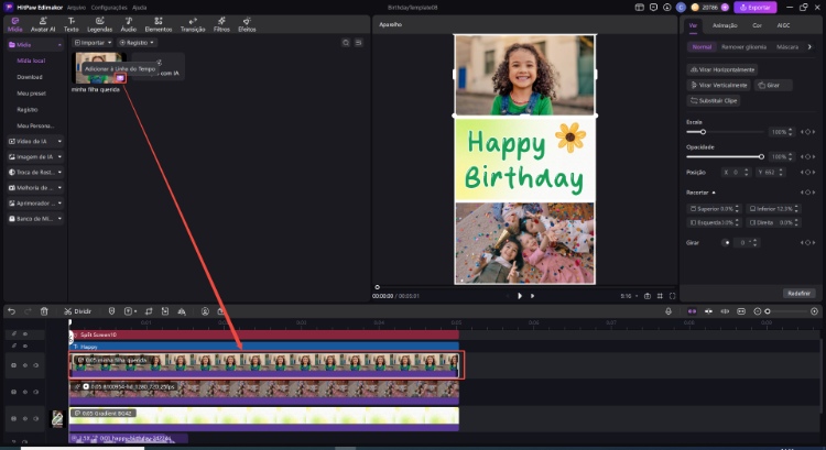 clips para vídeo de aniversário da filha