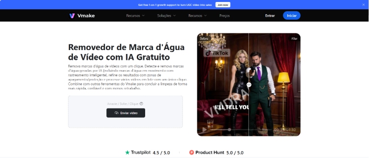 como remover a marca d'água do snapchat de vídeos com o vmakeai