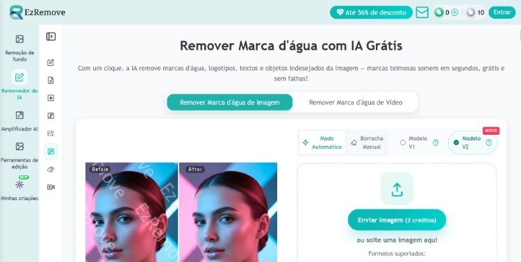como remover a marca d'água do snapchat de fotos salvas usando ezremoveai