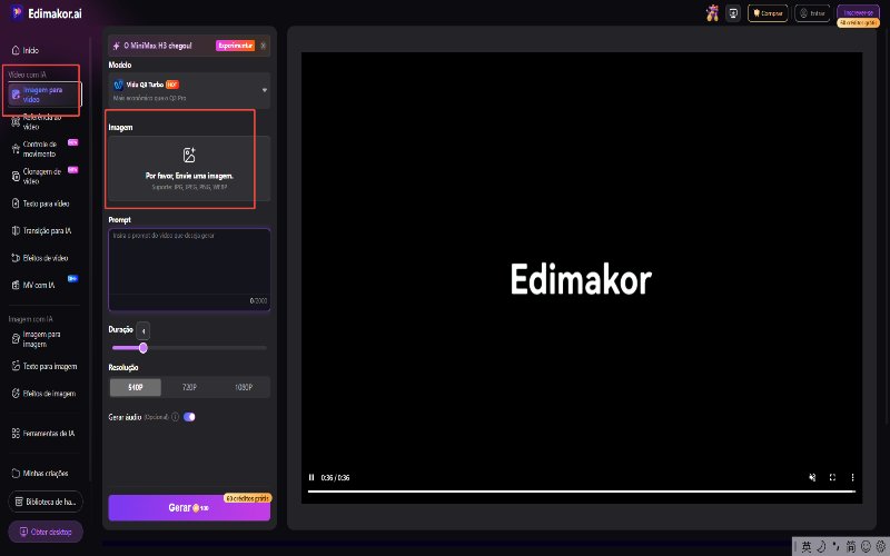 selecionar imagem para vídeo