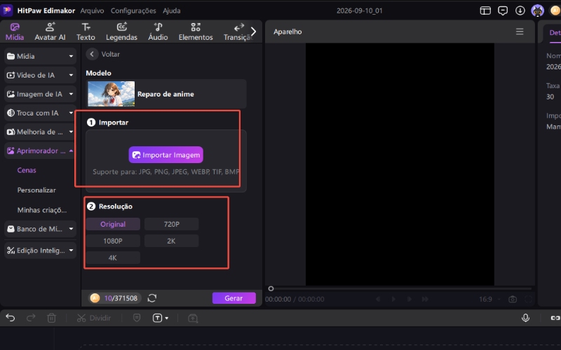 Aprimorador de imagens de IA enviando foto no HitPaw Edimakor