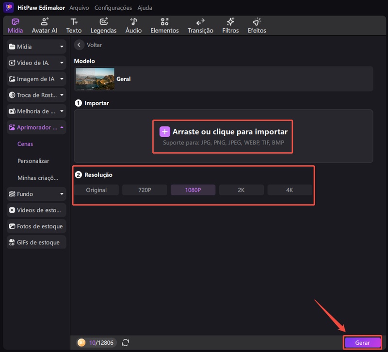 aumentar qualidade imagem