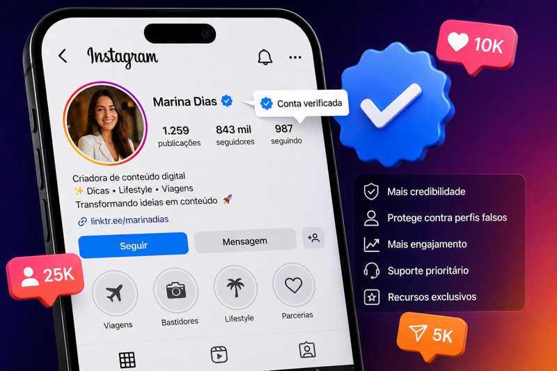 selo azul instagram perfil