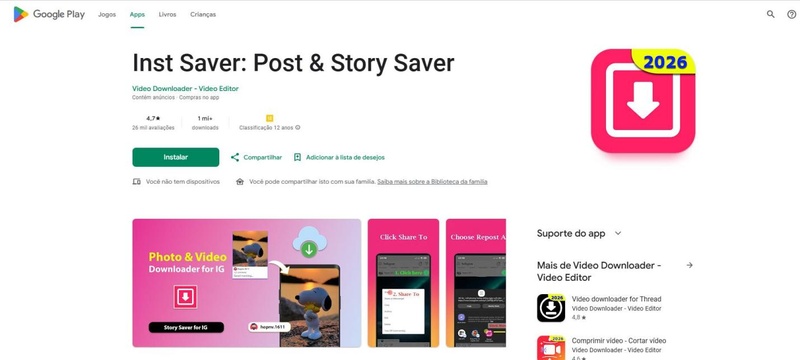 baixar stories instagram app instasaver