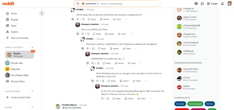 mangalivre instabilidade erros carregamento