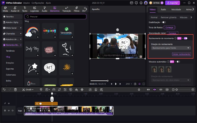Exporte o vídeo final.