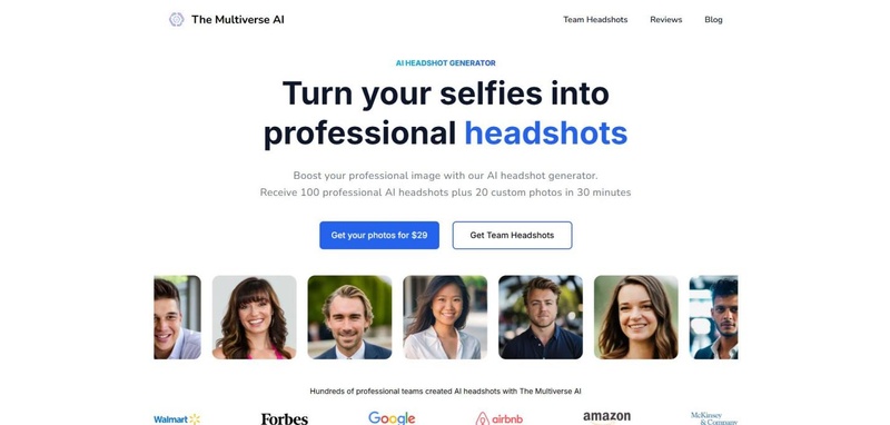plataforma multiverse ai criando foto de perfil profissional