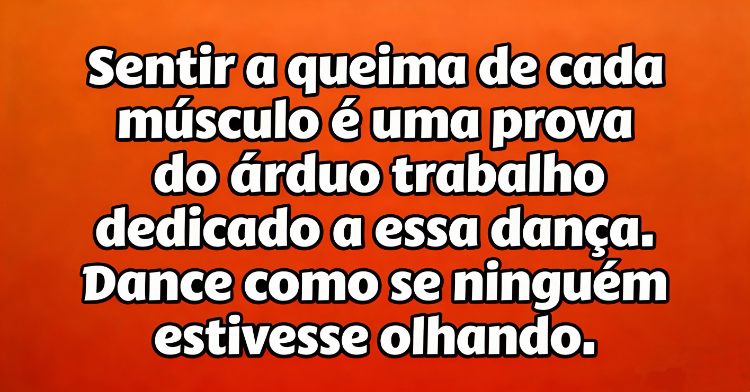 vídeo de dança com sensação de queimação muscular