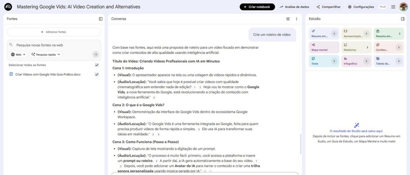 como usar notebooklm roteiro