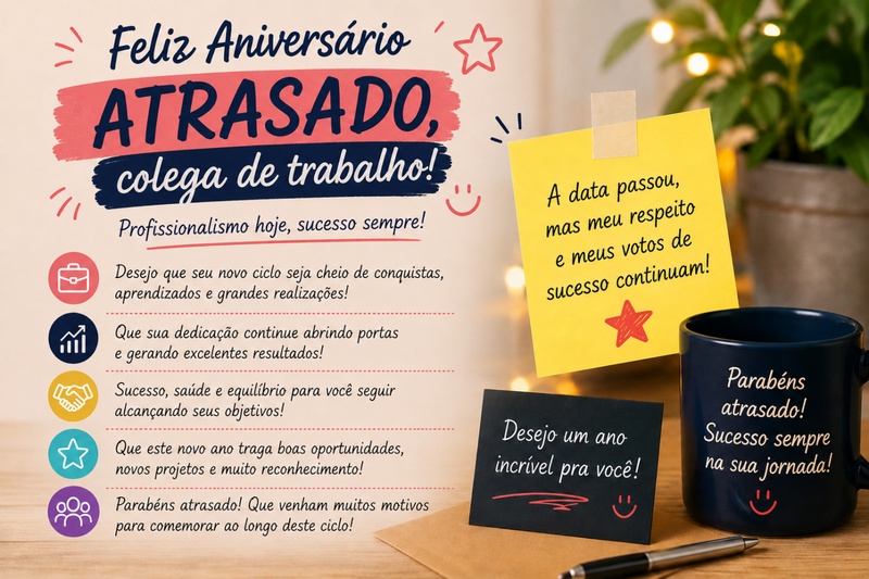 aniversário atrasado trabalho