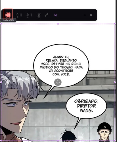 gravar leitura em site de manhwa em português