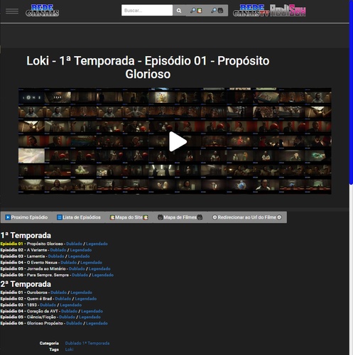 página de streaming do redecanais