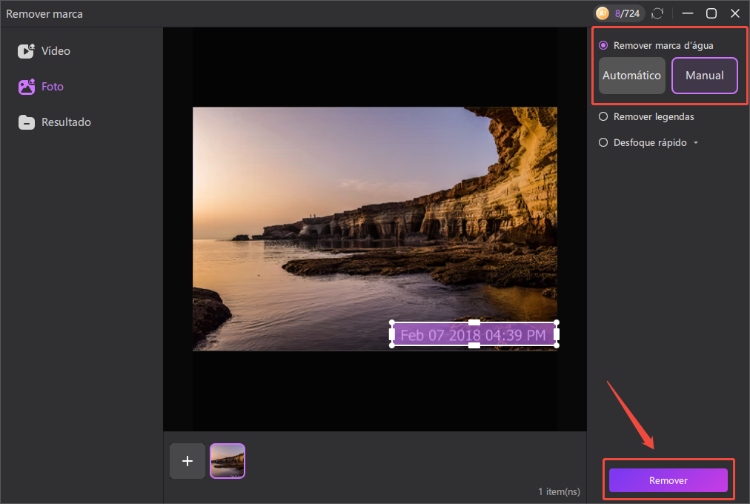 como remover data de foto android