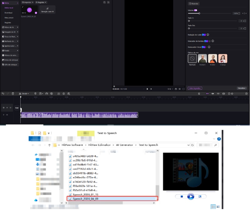exportar narração ia