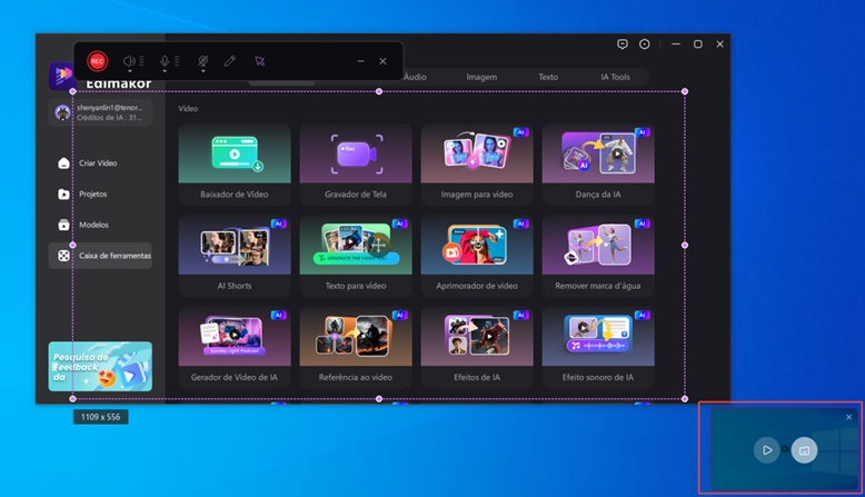 salvar a gravação de tela